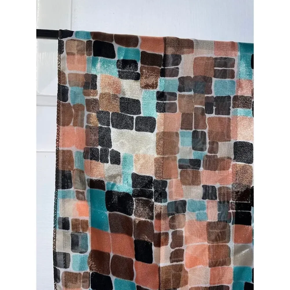 Silky Artsy Scarf Light Weight‎ Satin Multicolored Wrap Glam Neck Scarf 13X59